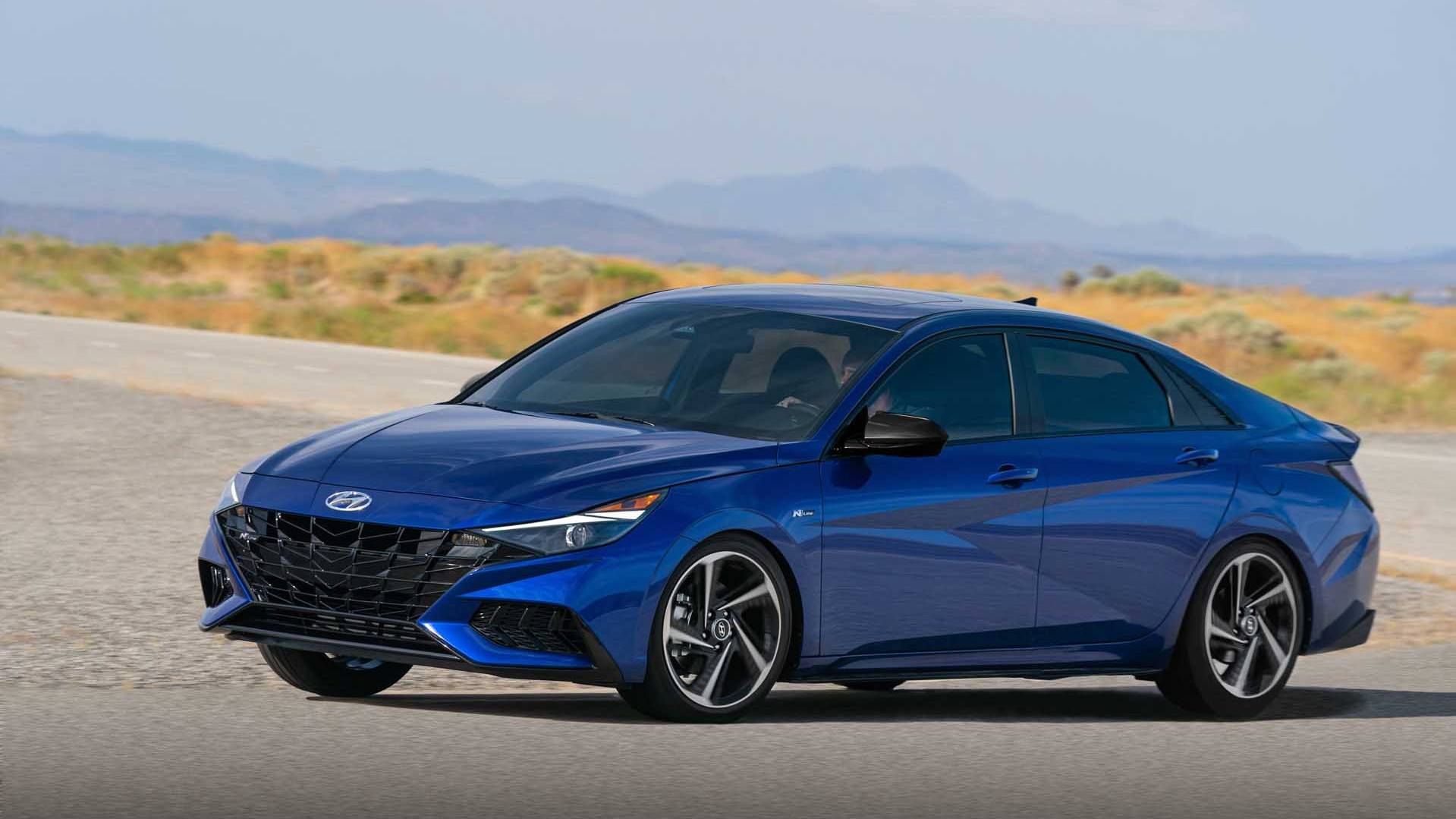 Elantra-N taking a hard corner Elantra N-Line